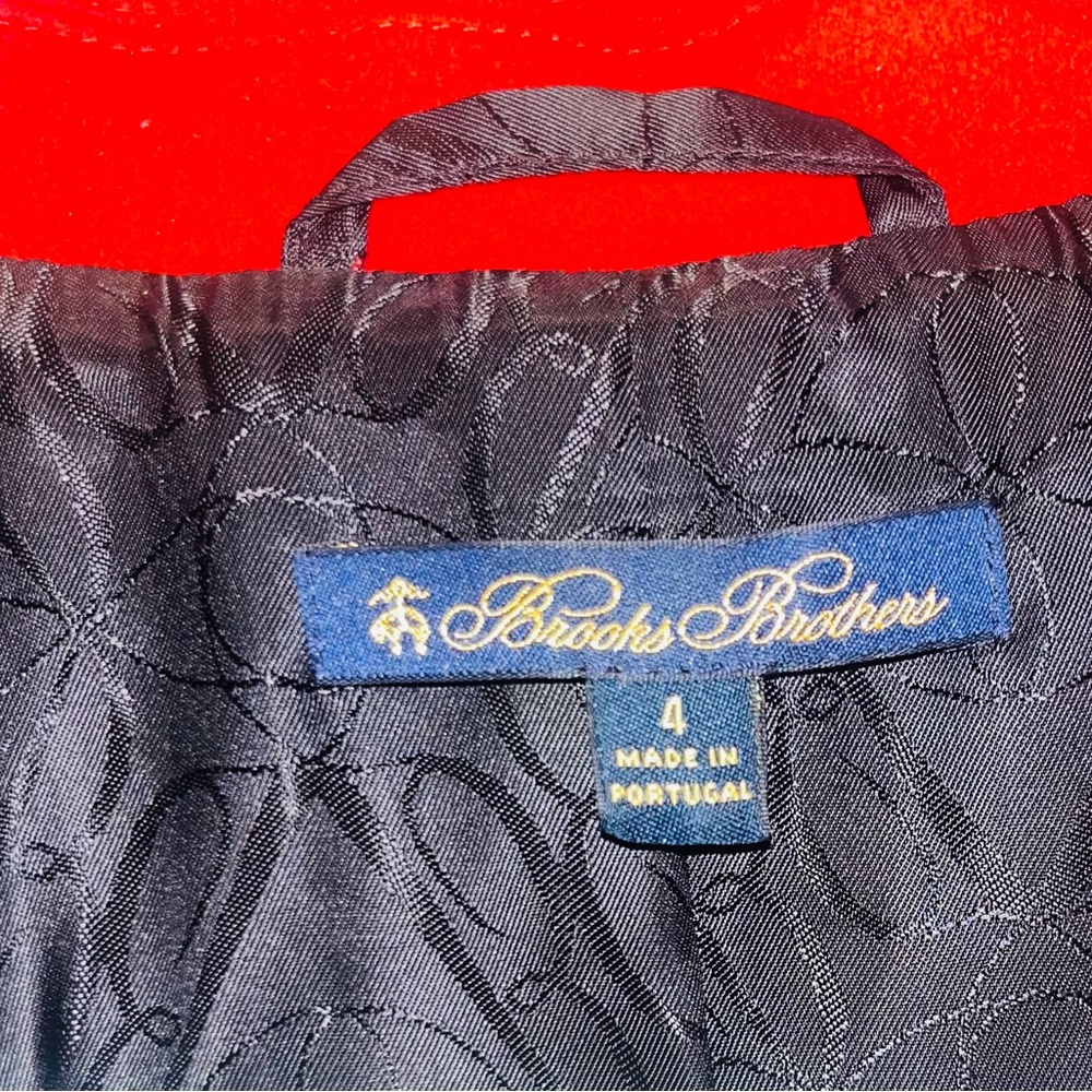 ❤️ Brooks Brothers Red Wool Trench Coat – Size Small – 100% Wool - Picture 4 of 7